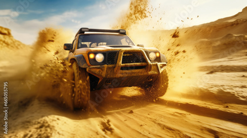 Feel the thrill as a powerful off-road vehicle navigates challenging muddy trails with finesse