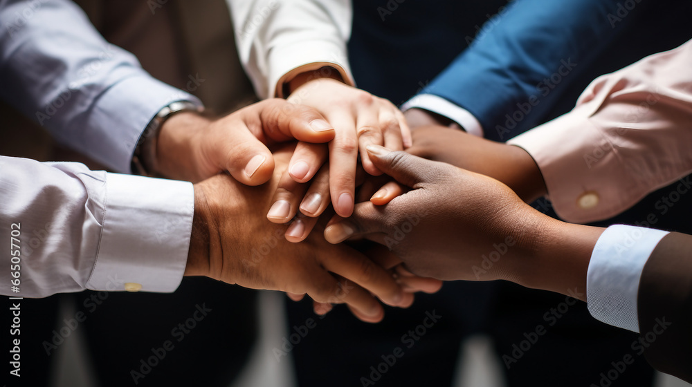 Business hands joined together teamwork