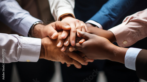 Business hands joined together teamwork