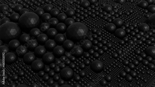 3D Futuristic icosphere background Abstract geometric grid pattern