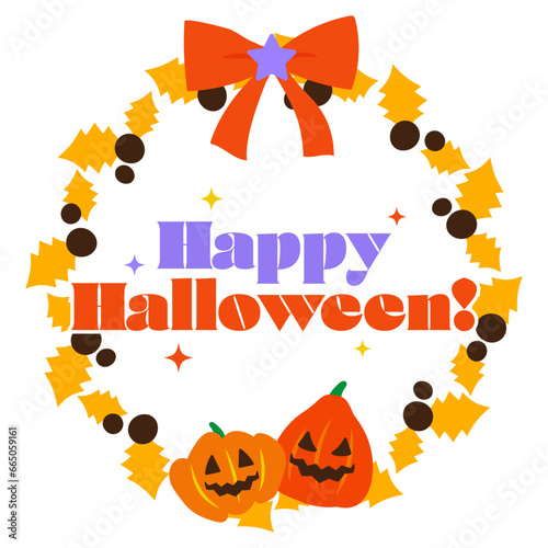 ハロウィンリースのイラスト