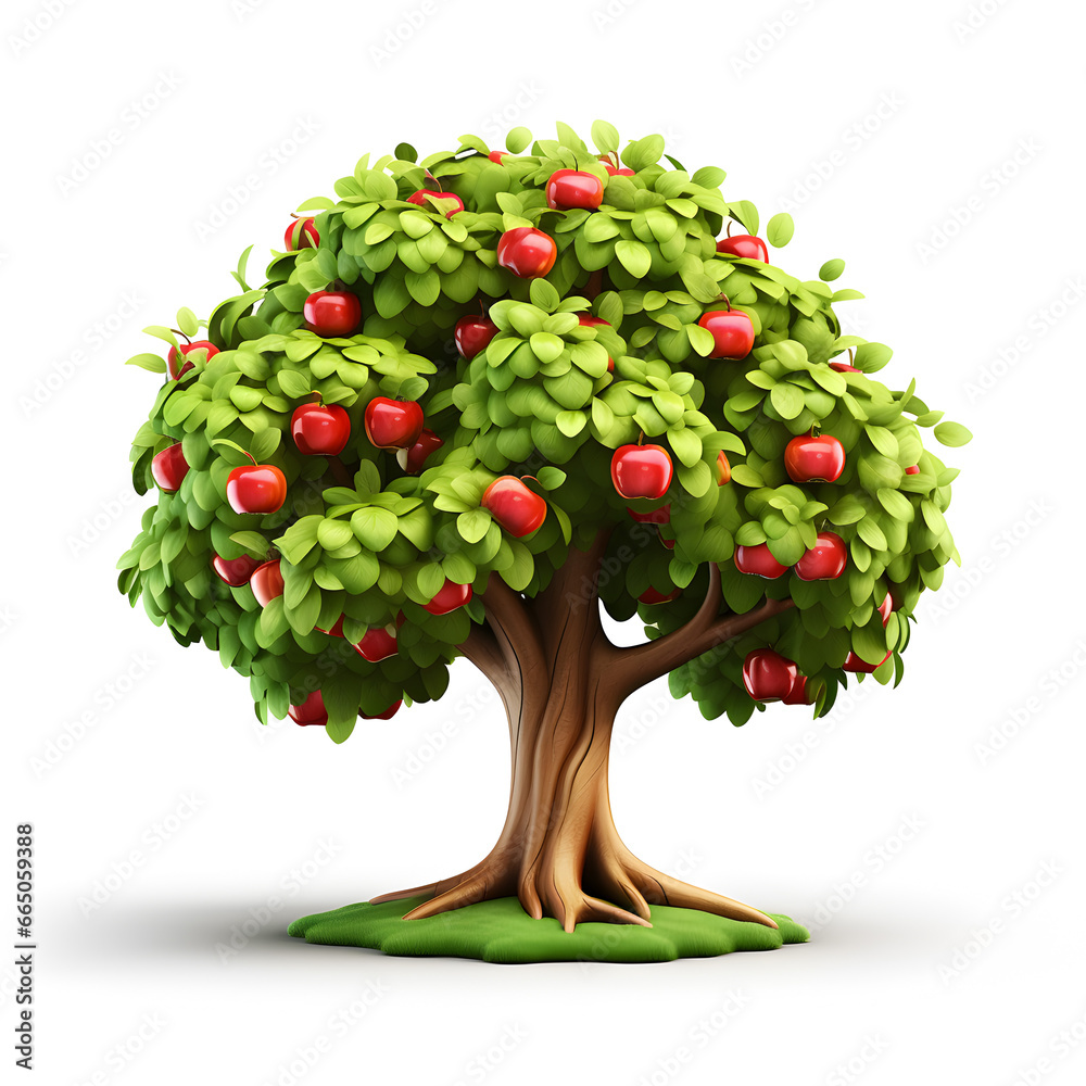 Apple tree clipart isolated on white