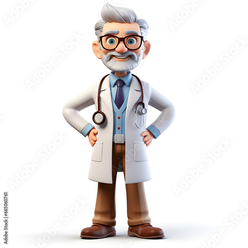 Doctor cartoon 3d isolated on white