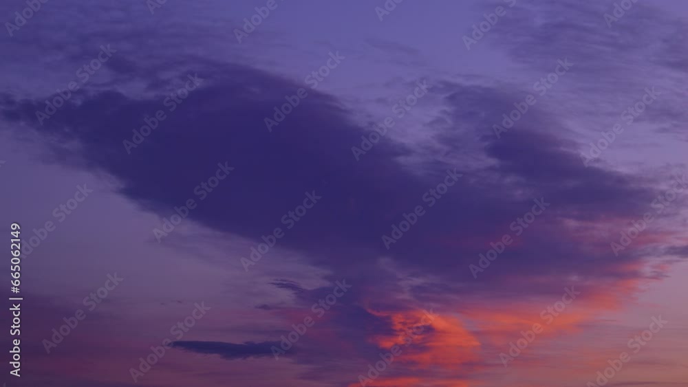 Purple orange sunset sky and clouds timelapse 4K video