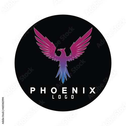Modern Gradient Phoenix Logo design vector illustration -Monogram for business, internet, online shop, label or packaging - Modern Logo design concept vector - logo designs concept 