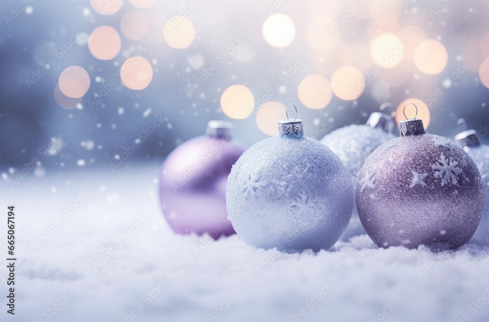 Christmas decorations ball on snow background. Christmas decorations ball on snow background.