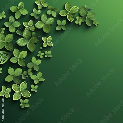 St. Patrick's Day background with clover leaves. Vector illustration.