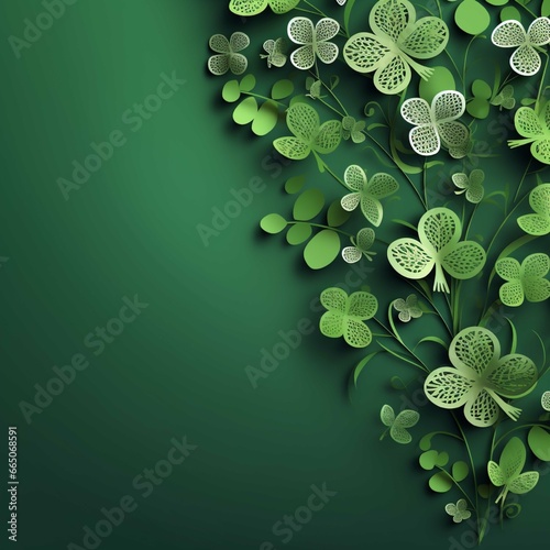St. Patrick's Day background with clover leaves. Vector illustration.