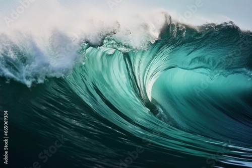 Extreme close up of thrashing emerald ocean waves. © Moinul