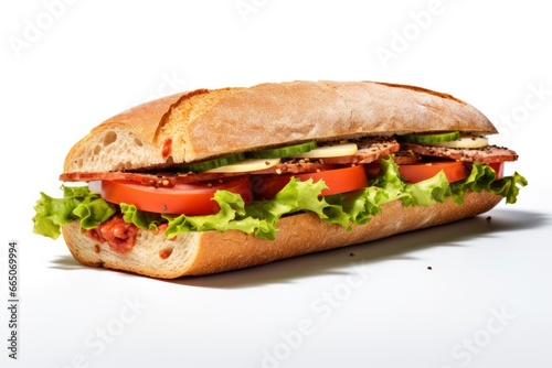 Gourmet sandwich isolated on white background. © Moinul
