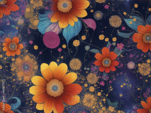 Flowers pattern generated by AI