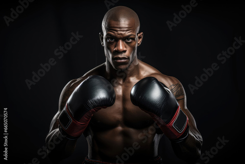 A confident boxer ready for a match