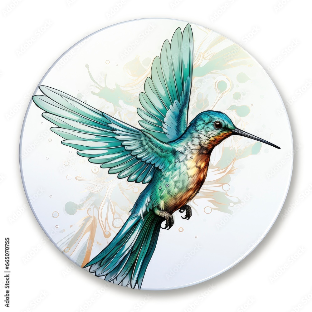Fototapeta premium Hummingbird clipart on white background.