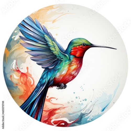 Hummingbird clipart on white background.