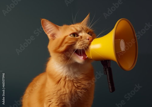 cat with a megaphone