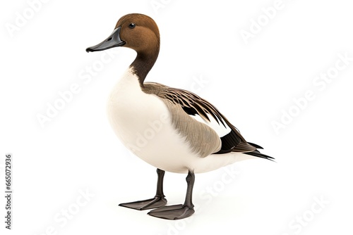 Northern pintail isolated on white background.