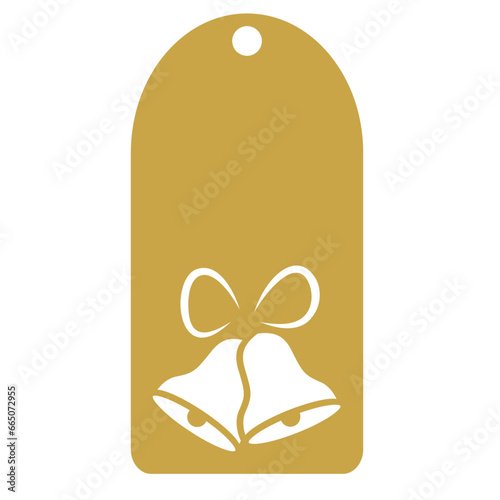 Christmas gift tag svg, Holiday label with bell cut file