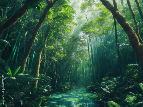 Jungle landscape generated by AI