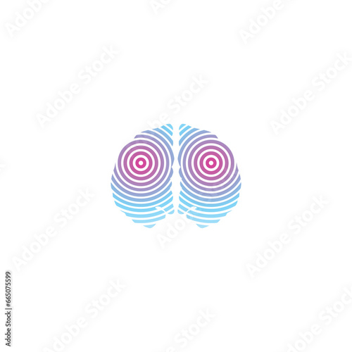 Brain logo design with tech connect design
