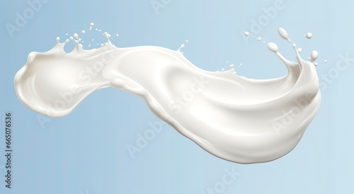 White milk splash isolated on background, liquid or Yogurt splash,  3d illustration.