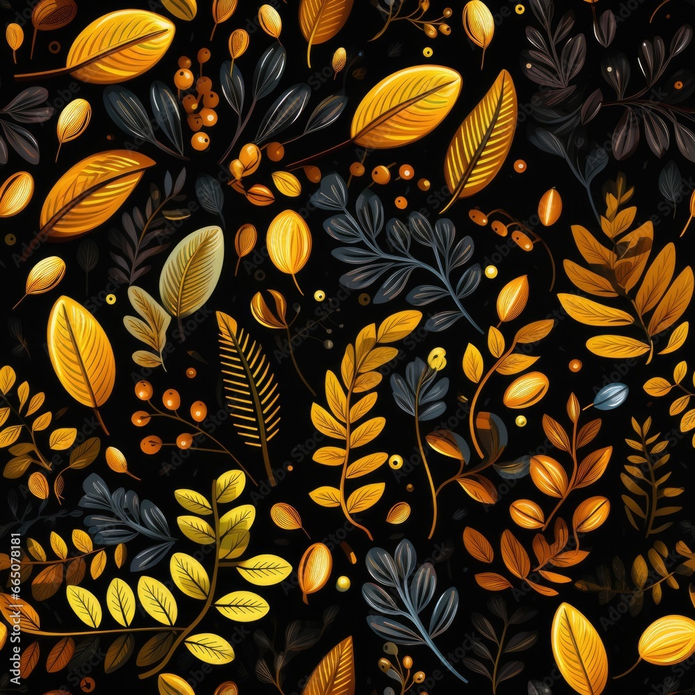 Peanuts seamless pattern on dark background