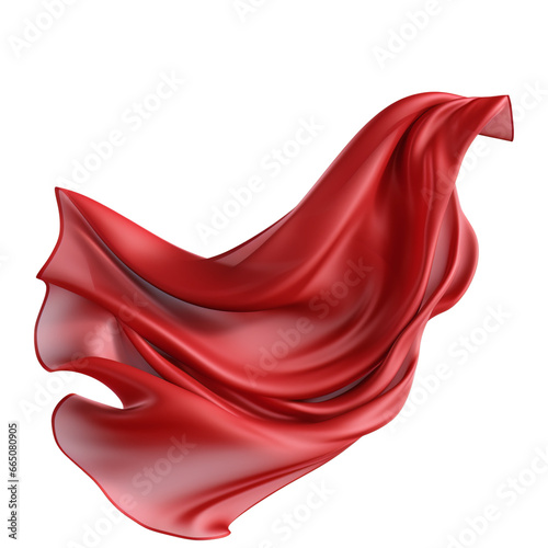 flying red silk fabric