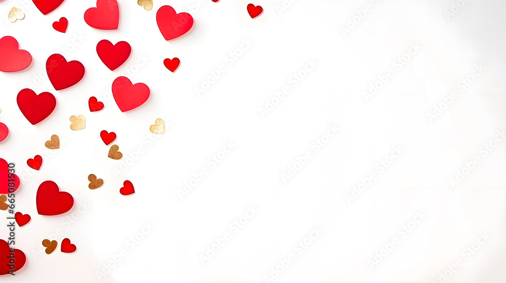 Background for messages with a frame of hearts. Valentine's Day. Space for text