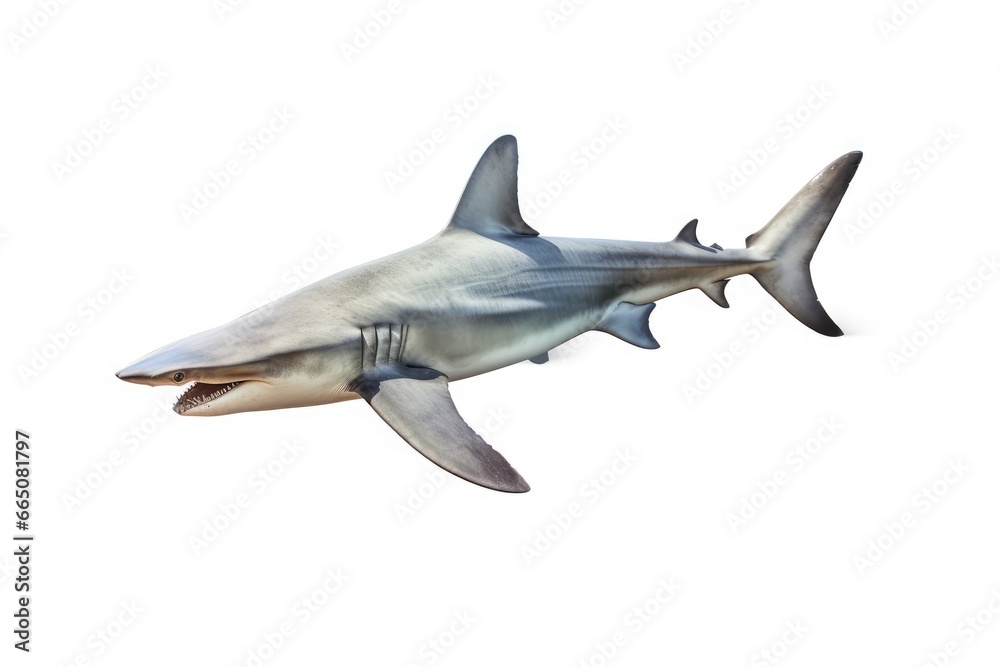 Fototapeta premium An airborne shark captured in mid-jump