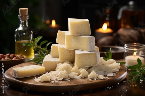 Cheese Delight ,An Assortment of Cheeses on a table