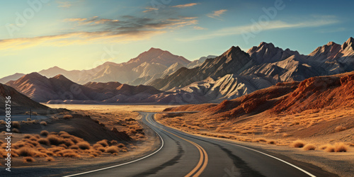 An empty road leading to the mountains © kalafoto