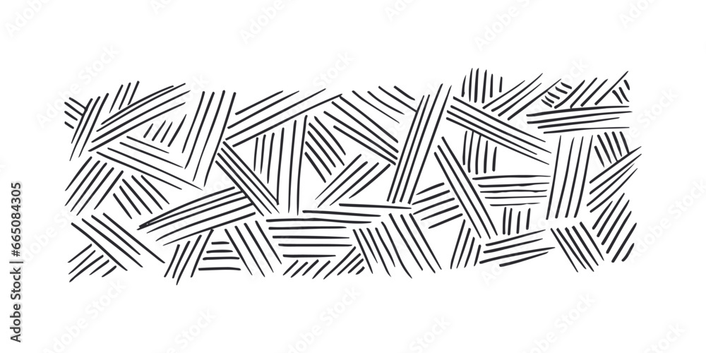 Horizontal pattern, texture, line hand drawn. Hatch drawing pen ink and crosshatch draw pencil sketch Doodle scratch style. Black shape on white background. Vintage graphic design. Vector illustration Horizontal pattern, texture, line hand drawn. Hatch drawing pen ink and crosshatch draw pencil sketch Doodle scratch style. Black shape on white background. Vintage graphic design. Vector illustration