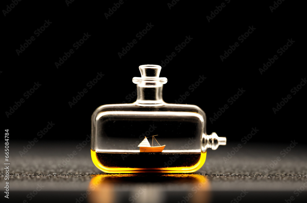 bottle of perfume on black background bottle of perfume on black background