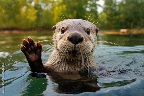 Otter in the water. © Anowar