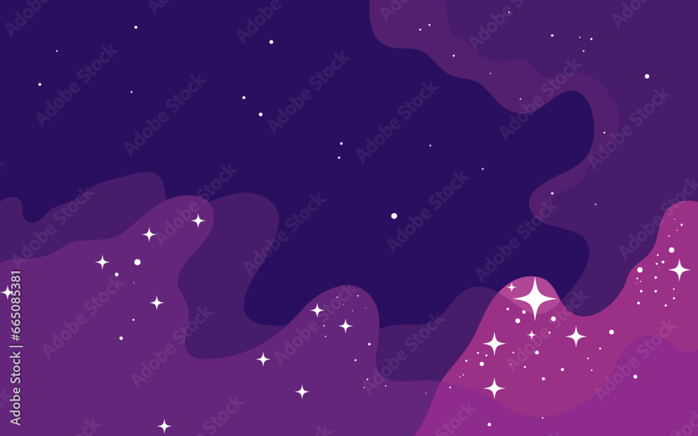Vector space background . Cute flat style template with Stars in Outer space Vector space background . Cute flat style template with Stars in Outer space