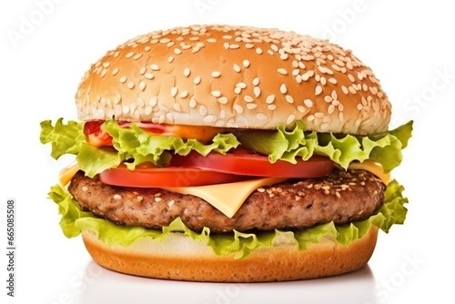 Hamburger isolated on white background. © Anowar