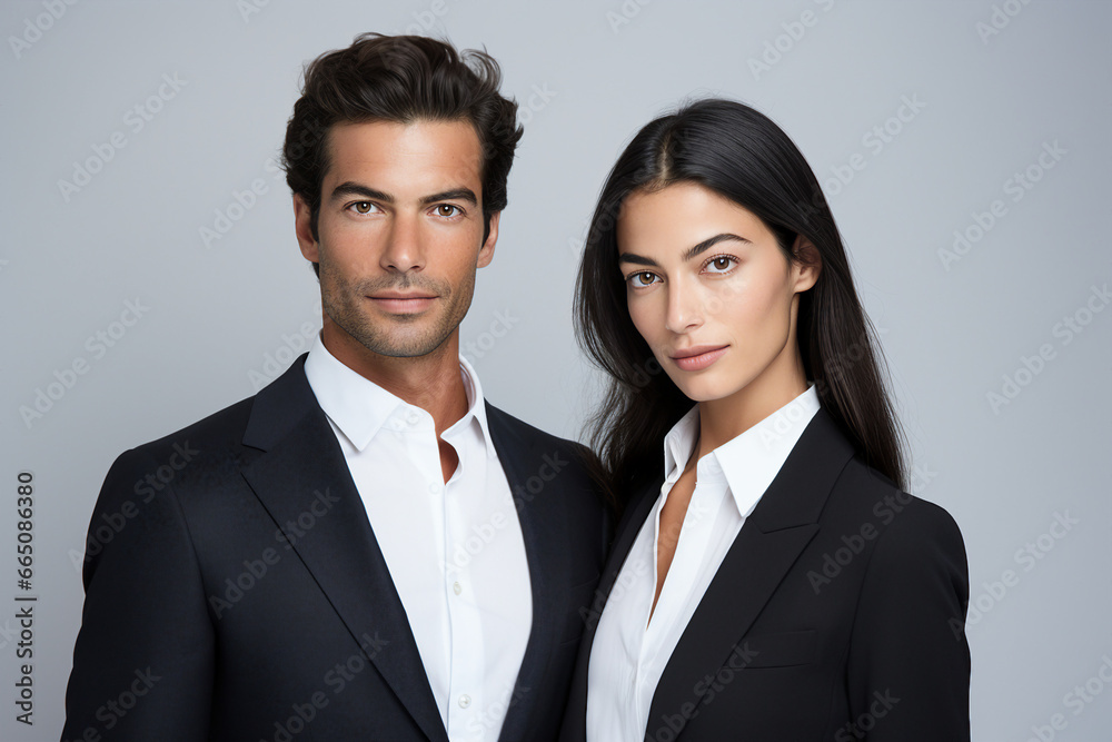 Image created with generative AI modern technology of a young couple together Image created with generative AI modern technology of a young couple together
