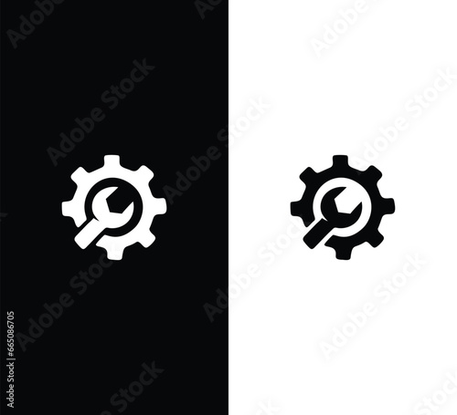 Car Service Logo Design. Black and White Logo. Usable for Business Logos. Flat Vector Logo Design Template photo