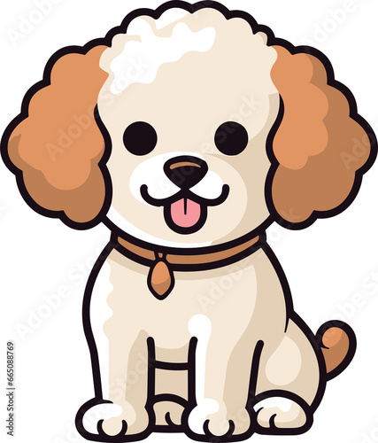 Poodle dog.Cartoon dog or puppy characters design.