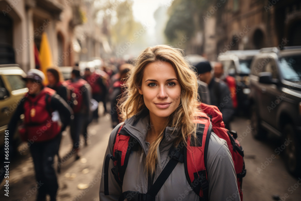 International aid workers responding to a humanitarian crisis, providing relief and assistance. Concept of emergency relief efforts. Generative Ai. International aid workers responding to a humanitarian crisis, providing relief and assistance. Concept of emergency relief efforts. Generative Ai.