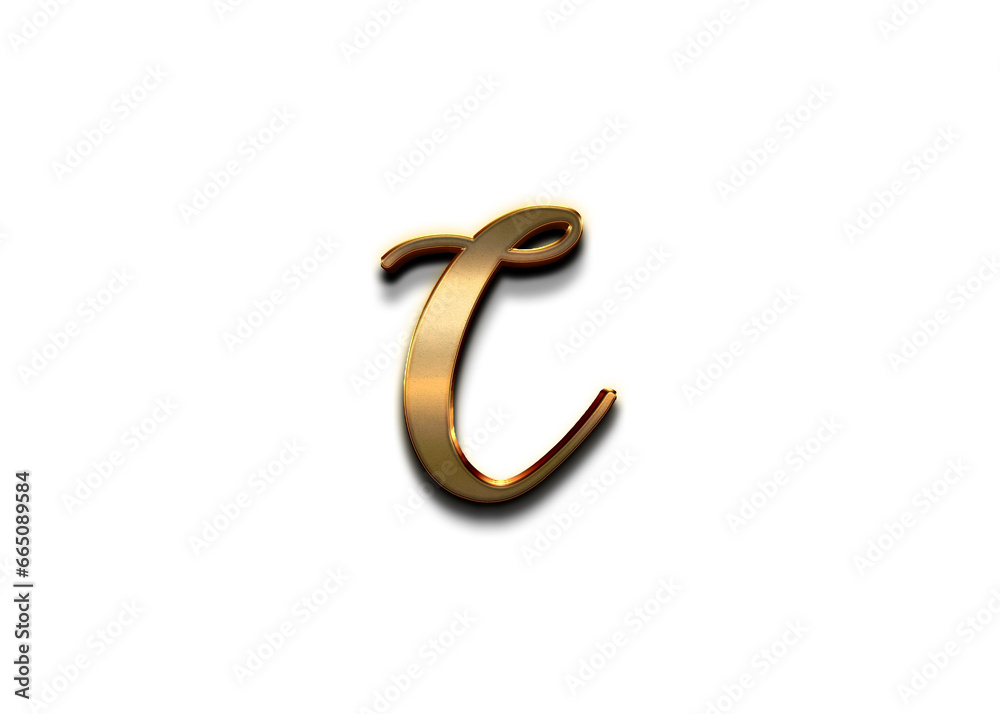 Gold 3D – letter C of the alphabet in capital letters on isolated white ...
