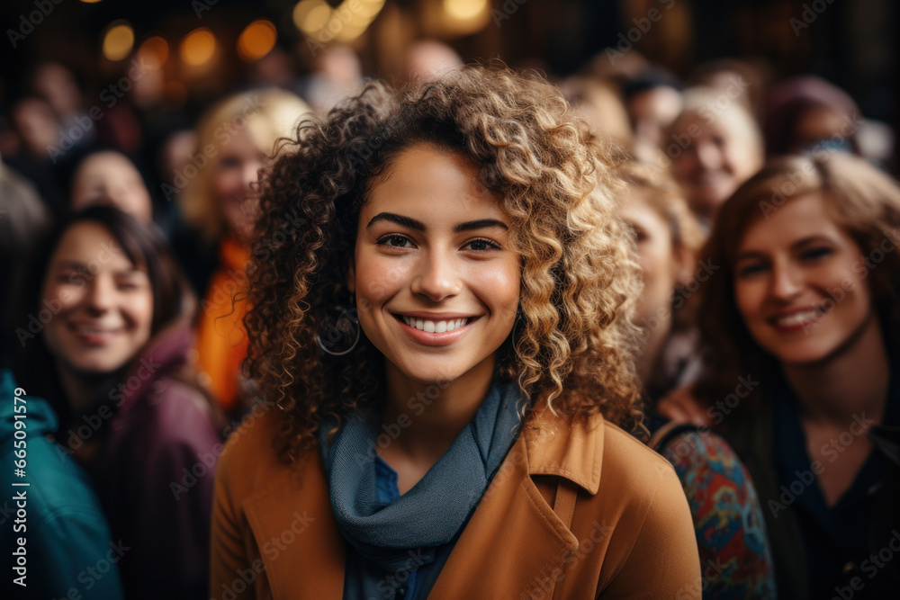 A diverse group of people from different backgrounds, celebrating cultural diversity and multiculturalism. Concept of cultural rights. Generative Ai.