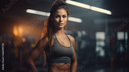 Fit and Healthy  Woman Working Out in Fitness Center