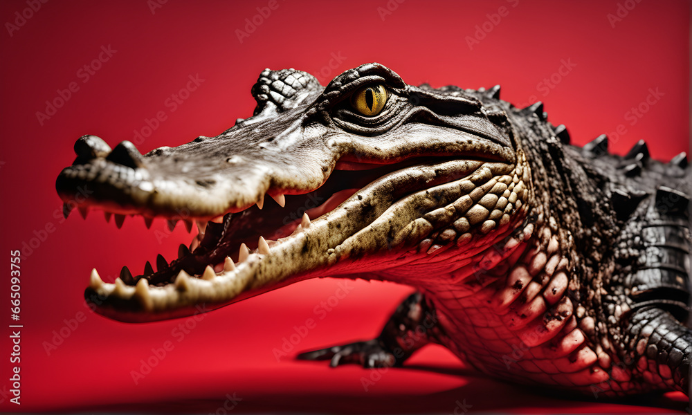 I scare a crocodile with a surprised face in the photo I scare a crocodile with a surprised face in the photo