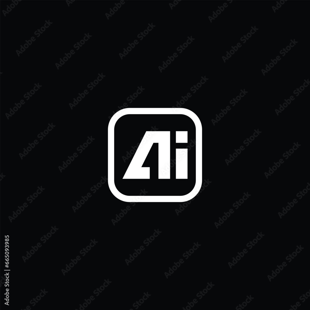 Letter AI Logo Design. Black and White Logo. Usable for Business Logos. Flat Vector Logo Design Template Letter AI Logo Design. Black and White Logo. Usable for Business Logos. Flat Vector Logo Design Template