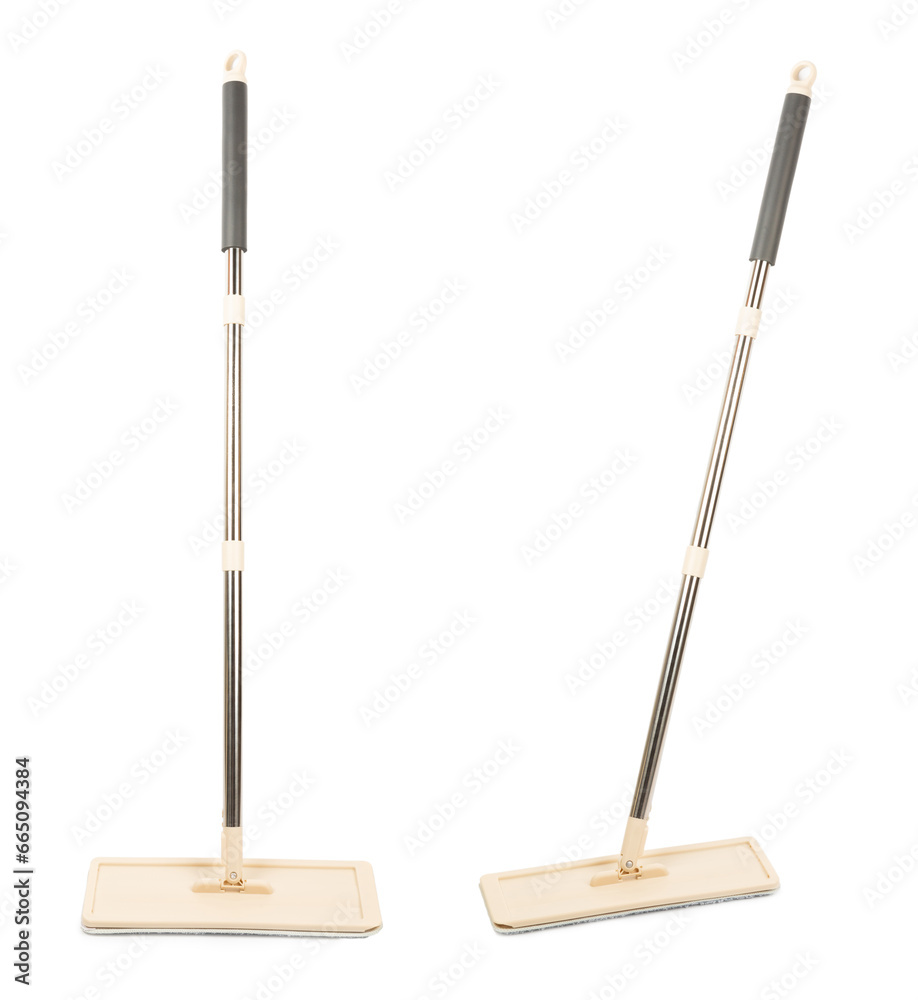 Plastic mop with adjustable handle, isolated on white background. Mop for cleaning the floor. Cleaning concept. Cleaning the premises. Plastic mop with adjustable handle, isolated on white background. Mop for cleaning the floor. Cleaning concept. Cleaning the premises.