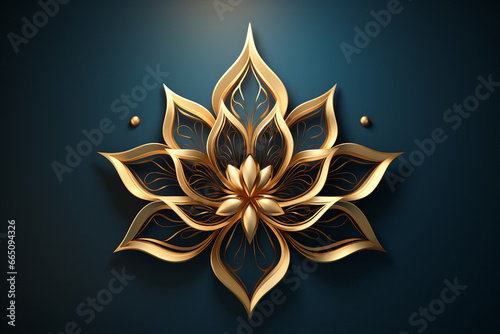 Creative illustration generative ai picture zen lotus flower on water meditation harmony spirituality concept #665094326