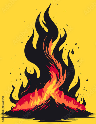 fire and flames vector 