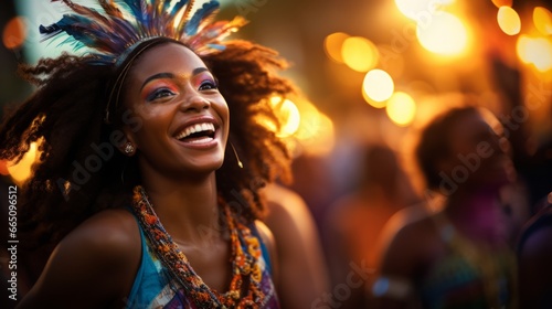 Lively and colourful moments captured of energetic people at a street carnival