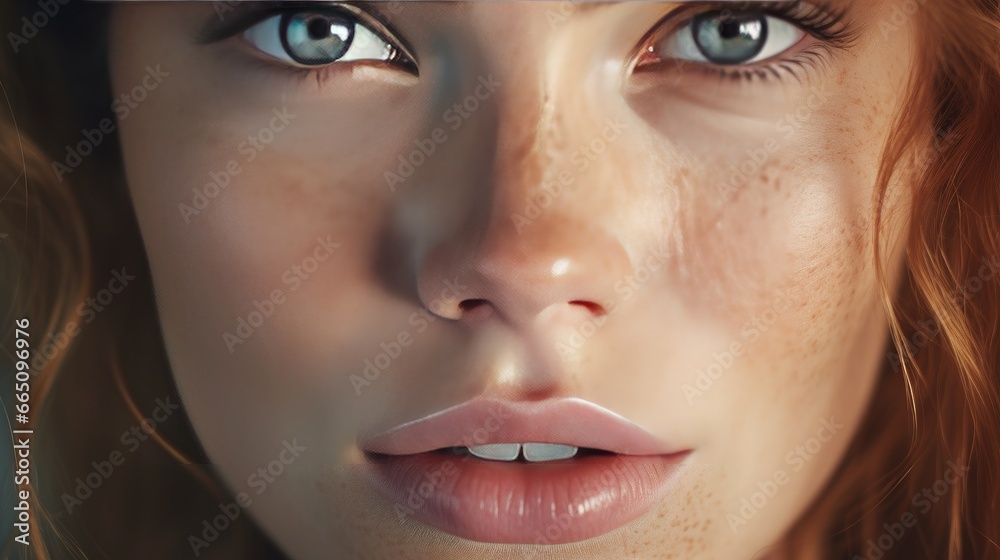 Close-up portrait of a young woman Close-up portrait of a young woman