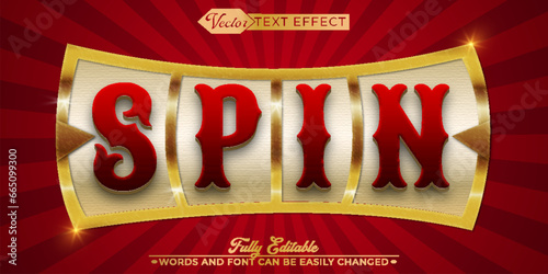 Gamble Spin Vector Editable Text Effect Template